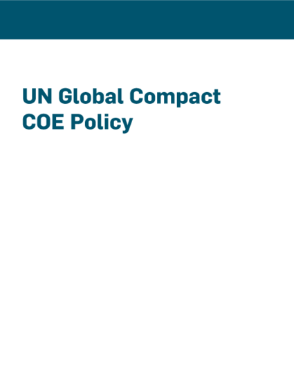 Global Compact Communication on Engagement Policy