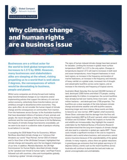 Why climate change and human rights are a business issue